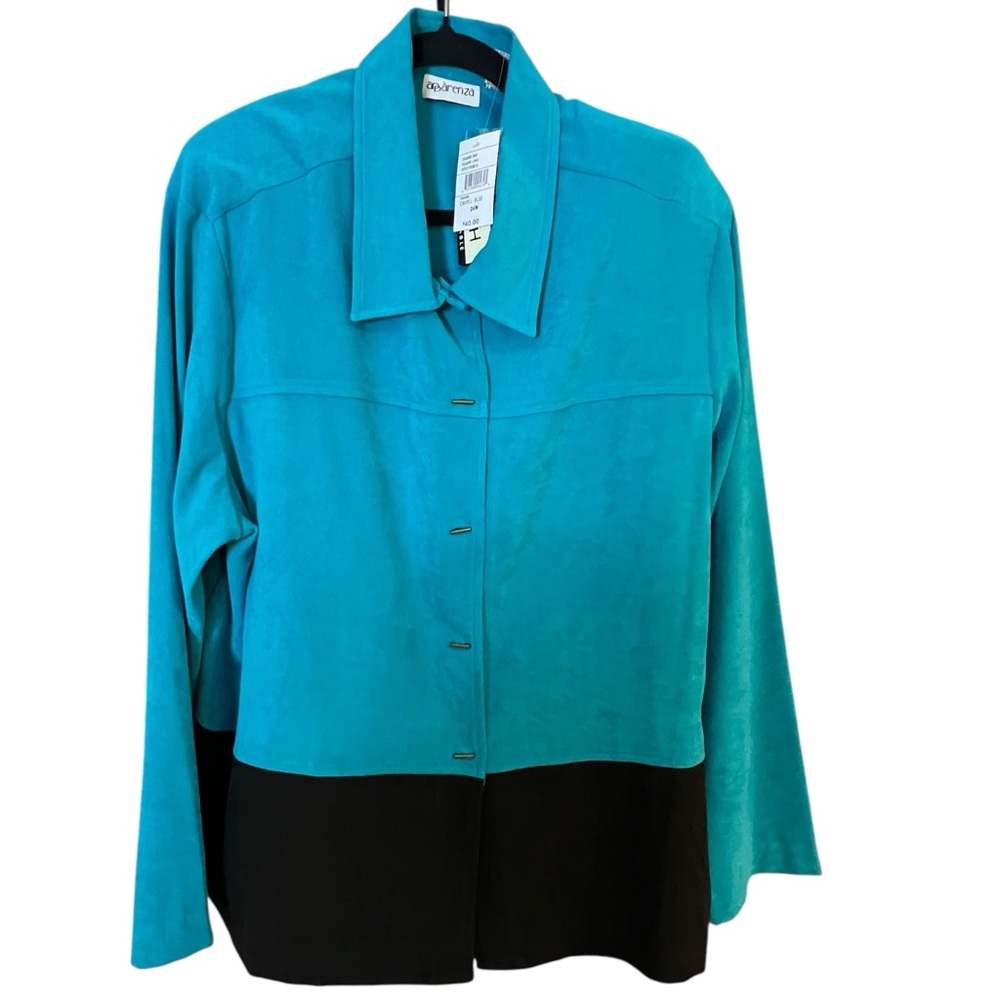 NWTβ vintage 1990's Apparenza Women's Turquoise & Black Jacket women's 24W